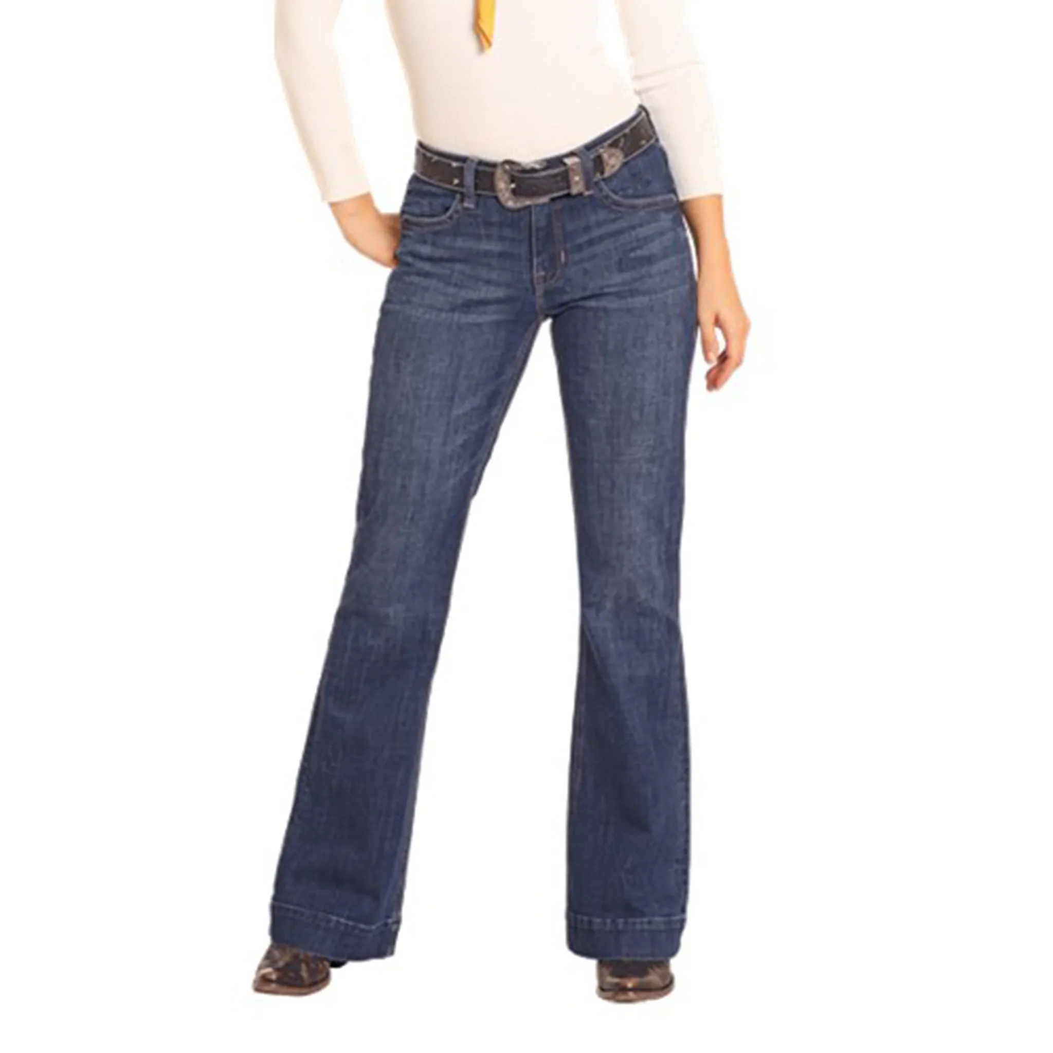Rock & Roll Denim Diamant Loop Mid Rise Hose