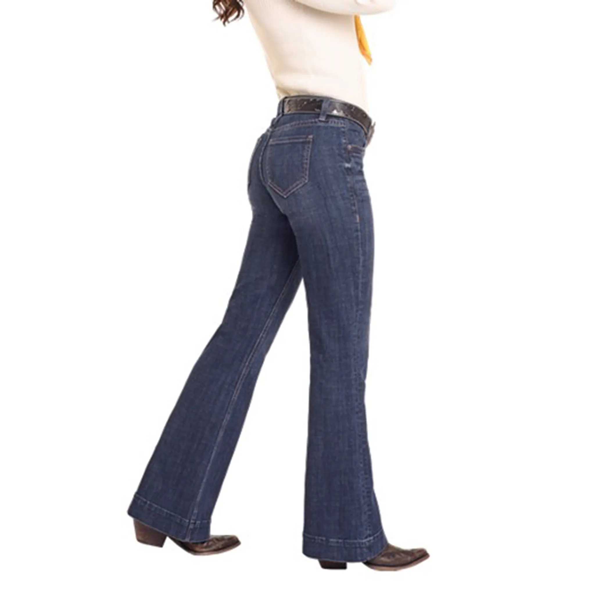 Rock & Roll Denim Diamant Loop Mid Rise Hose