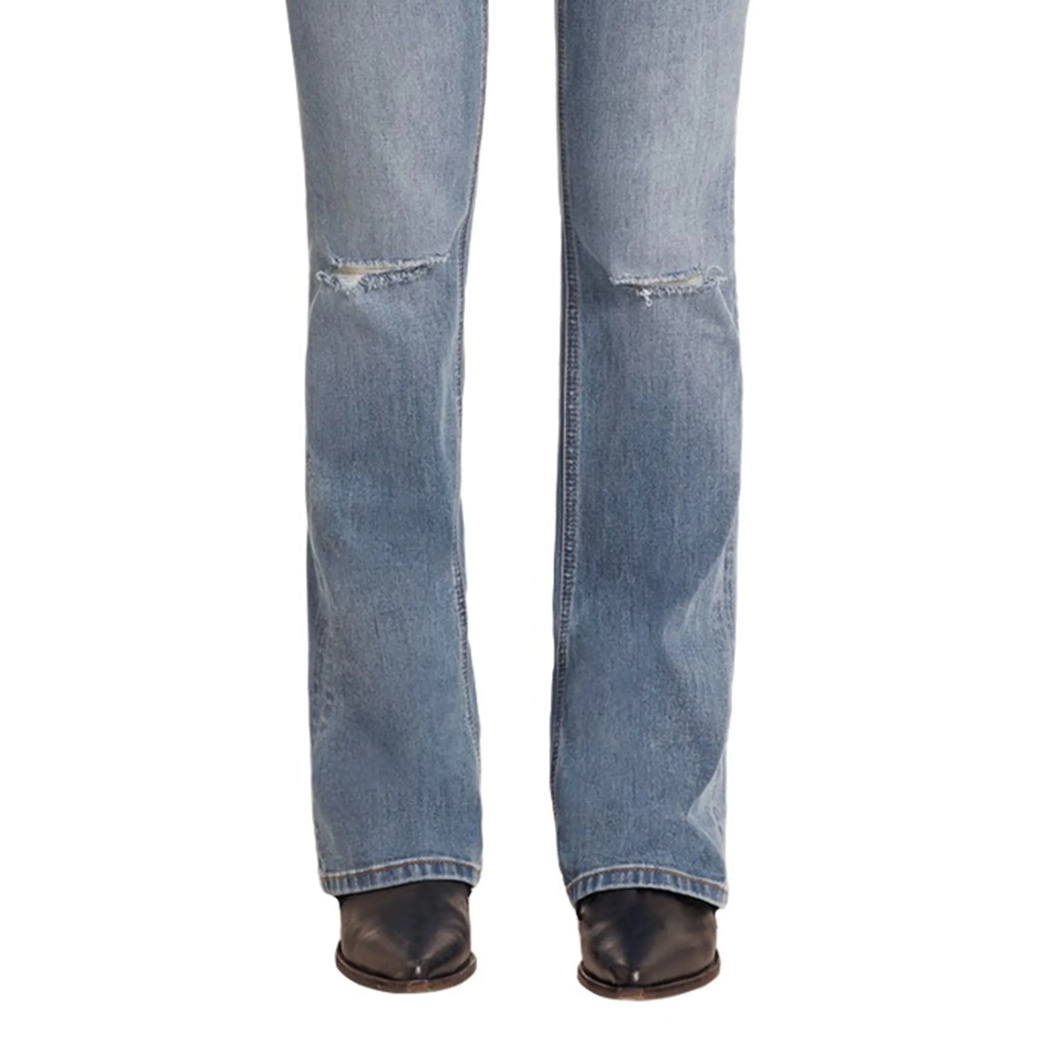 Rock & Roll Damen Jeans mit mittlerer Waschung, verwaschener Optik und Bootcut-Schnitt