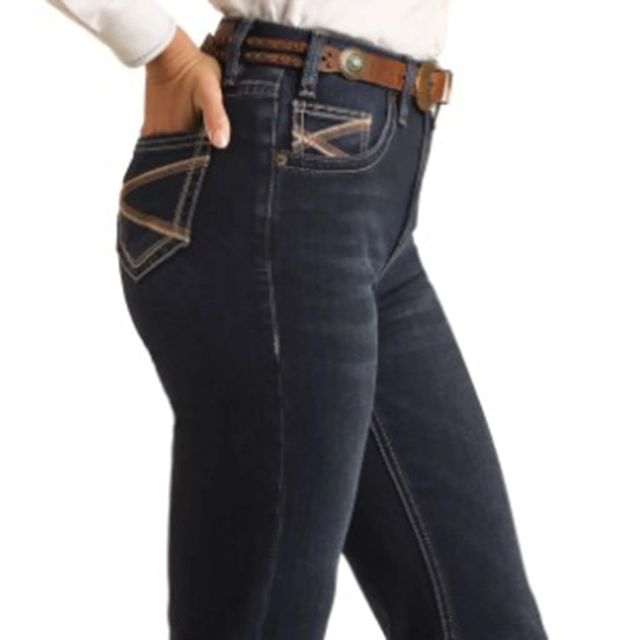 Rock & Roll Damen Jeans mit Seilnaht und dezentem Bootschnitt