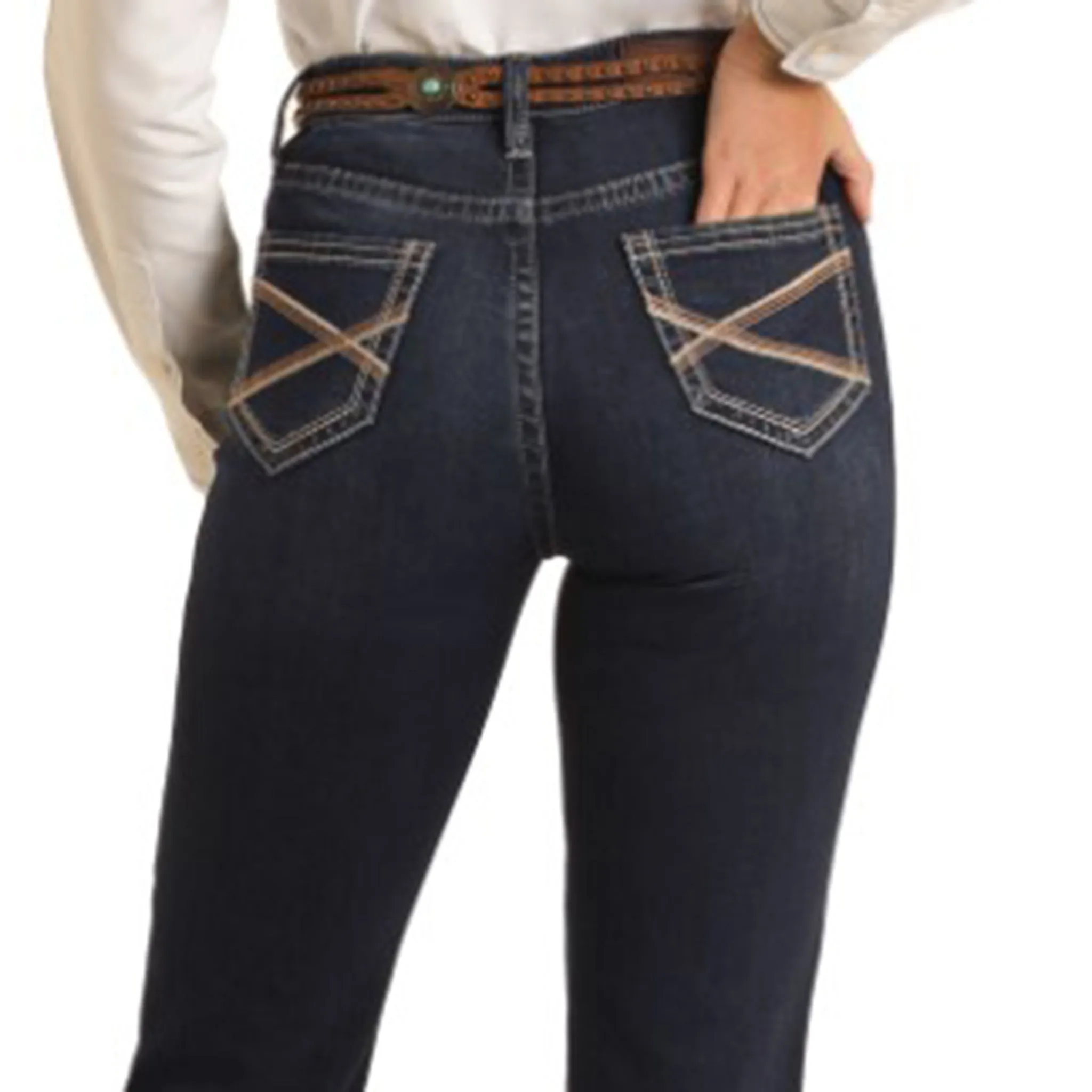 Rock & Roll Damen Jeans mit Seilnaht und dezentem Bootschnitt