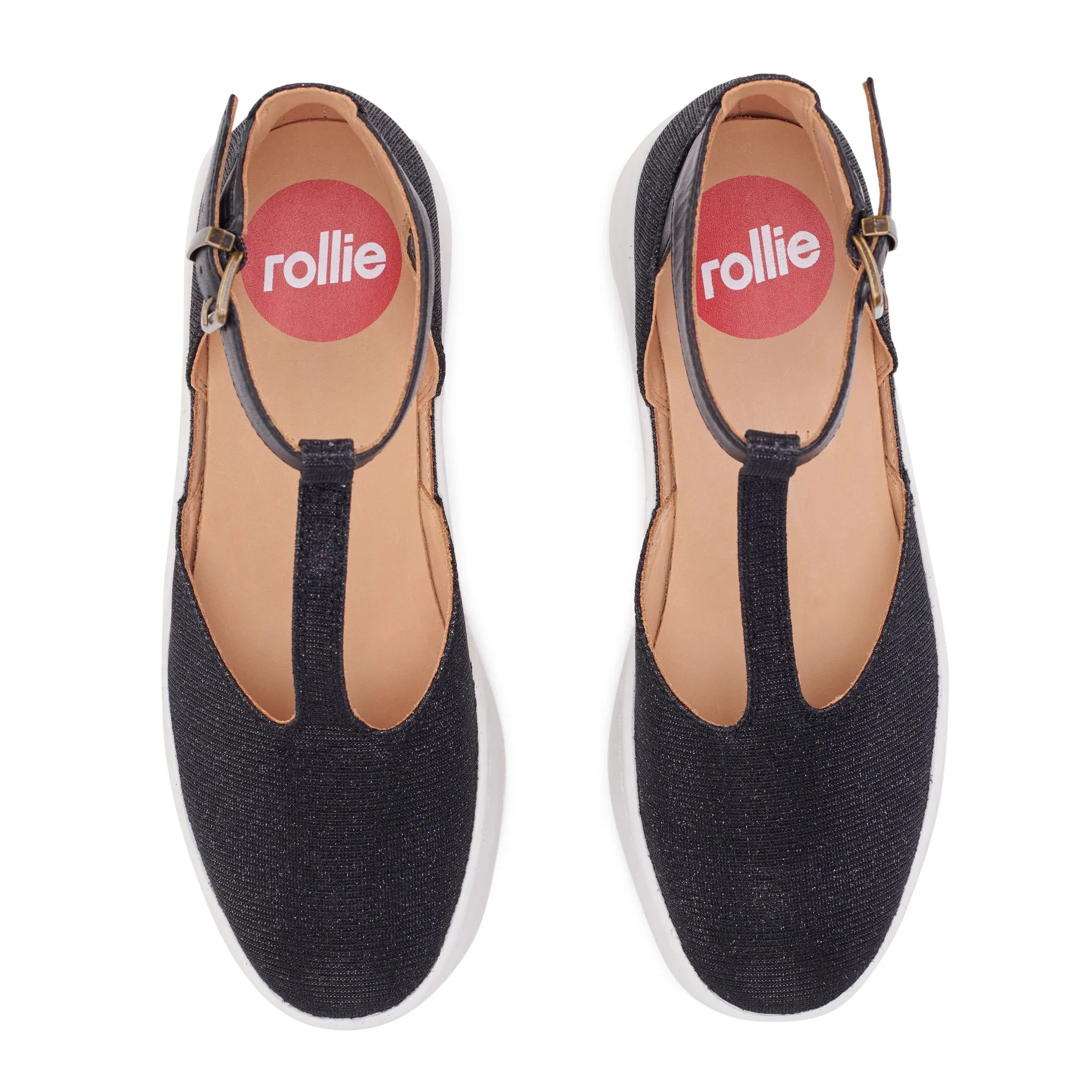 Rollie City T-Bar Glitzer Schwarze Schuhe_Rollie