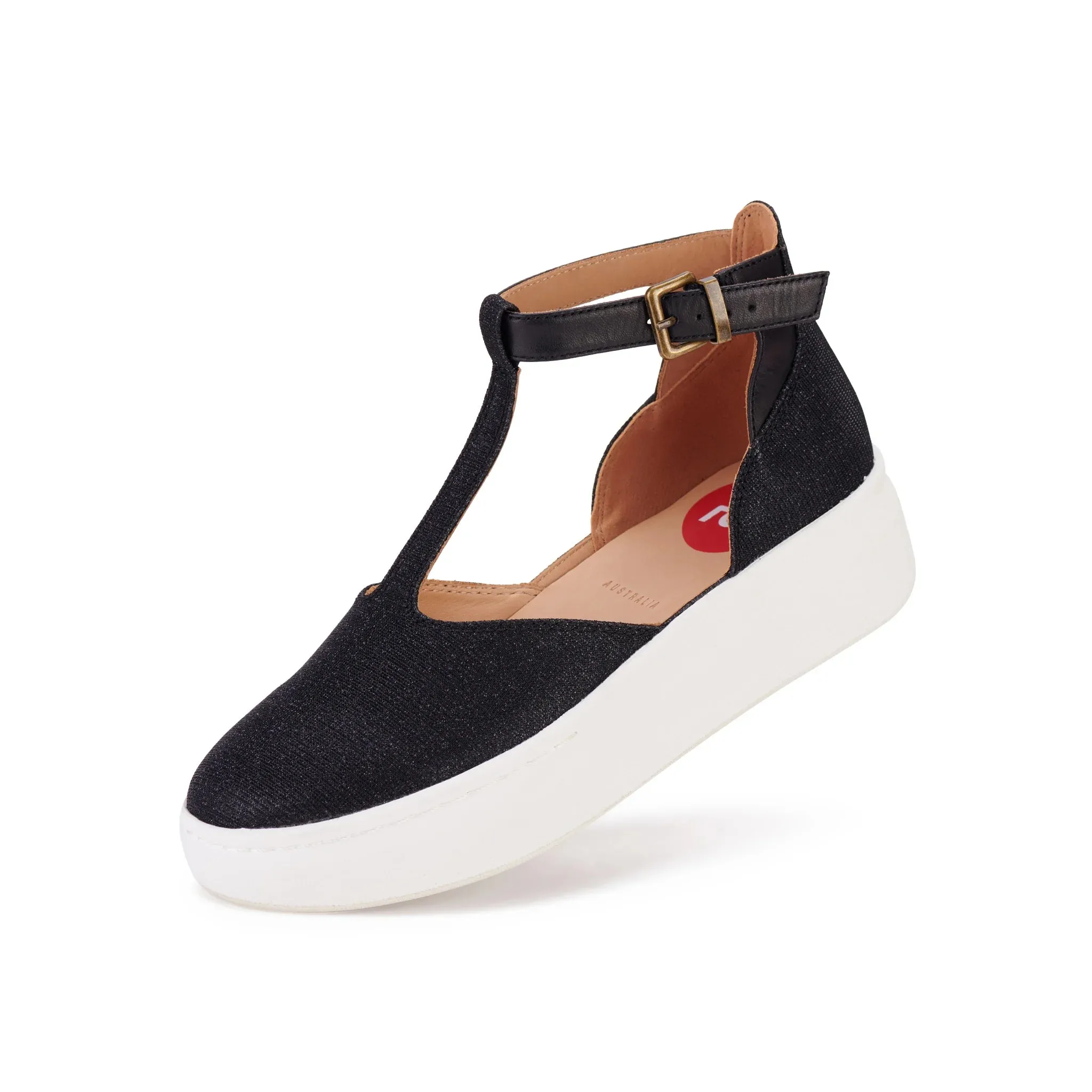 Rollie City T-Bar Glitzer Schwarze Schuhe_Rollie