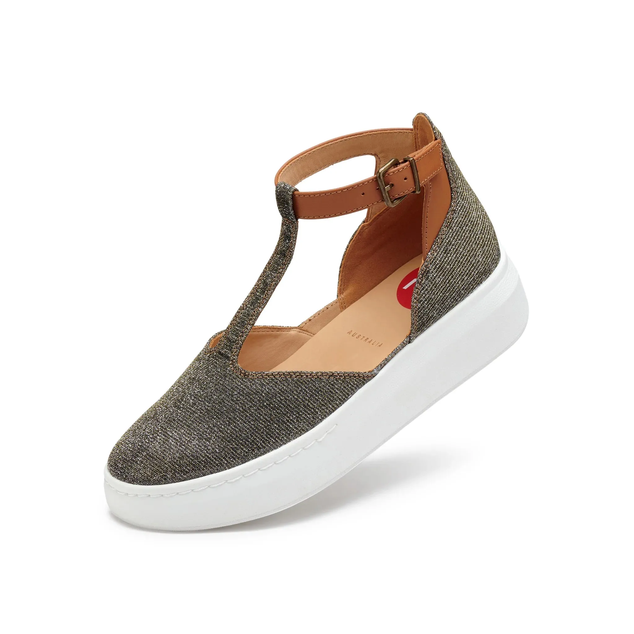 Rollie City T-Bar Glitzer-Tan Schuhe_Rollie