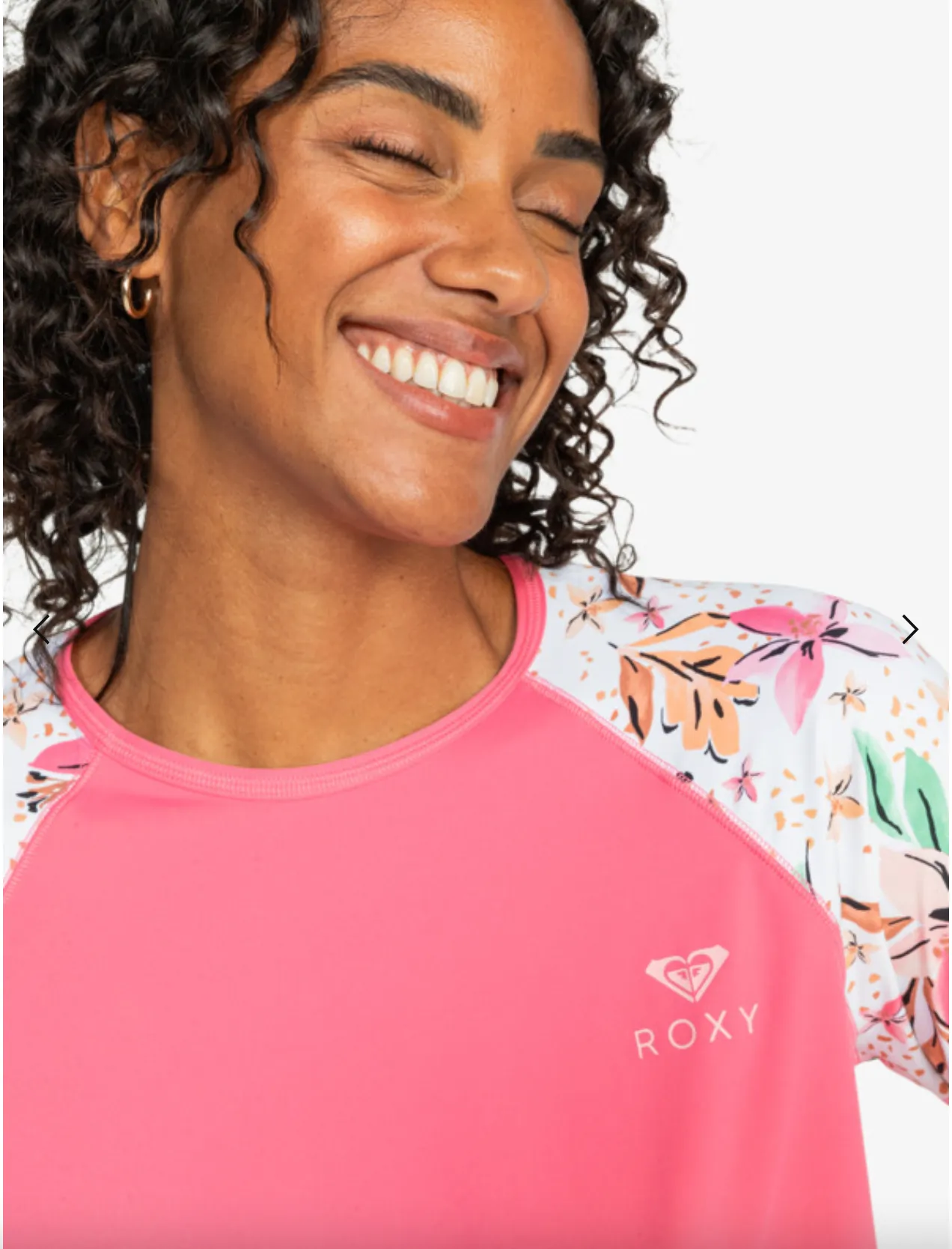 Roxy Bedrucktes Lycra - Langärmeliges Reißverschluss-Rash-Shirt für Damen
