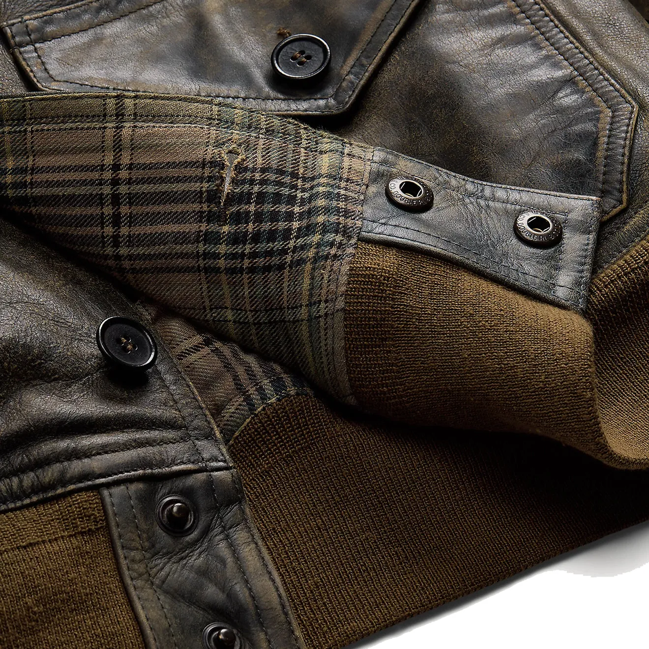 RRL von Ralph Lauren Indigo Leder Bomberjacke Vintage Indigo