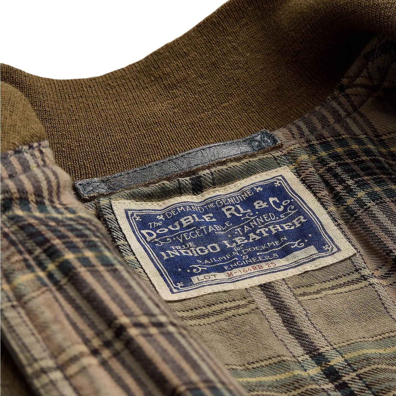 RRL von Ralph Lauren Indigo Leder Bomberjacke Vintage Indigo
