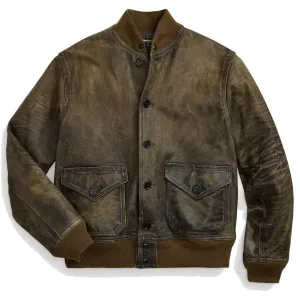 RRL von Ralph Lauren Indigo Leder Bomberjacke Vintage Indigo