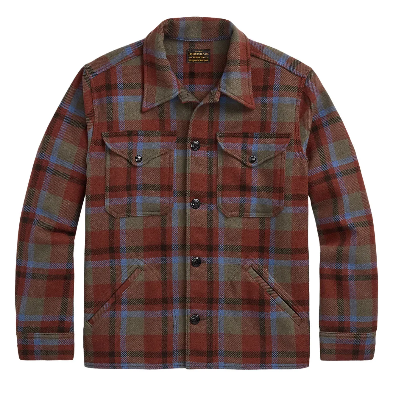 RRL Von Ralph Lauren Karo-Woll-Twill-Shirtjacke