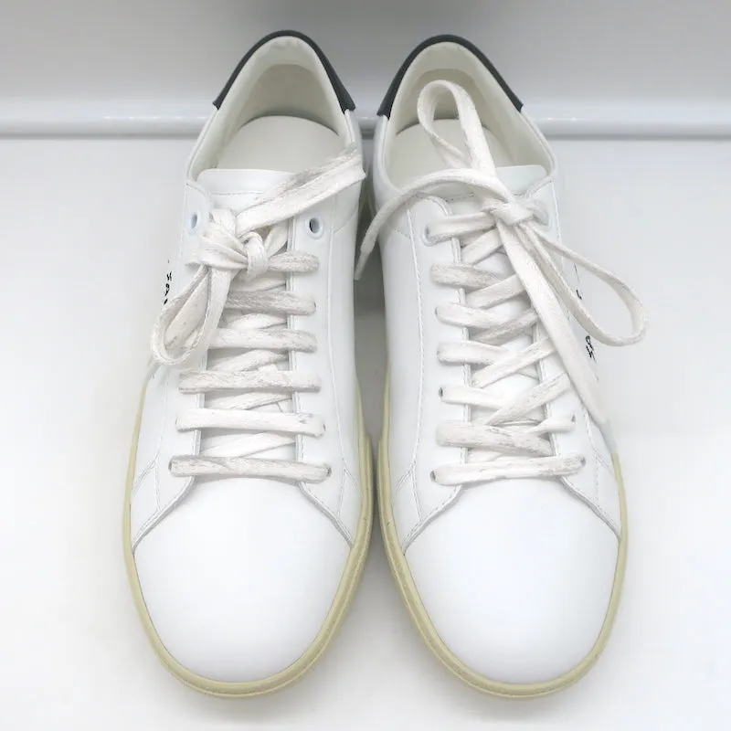 Saint Laurent Court Classic SL/06 Bestickte Low-Top Sneakers Weiß Größe 38 NEU