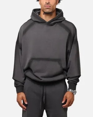 Saint Morta Kontrast-Wasch Hoodie Schwarz gewaschen