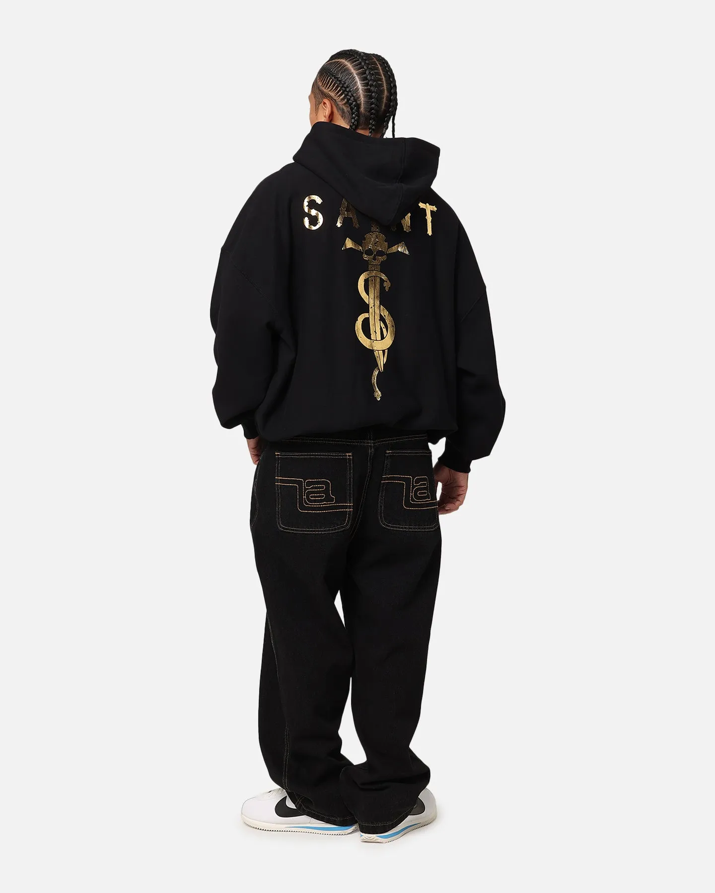 Saint Morta Premium Kapuzenpullover Schwarz/Gold
