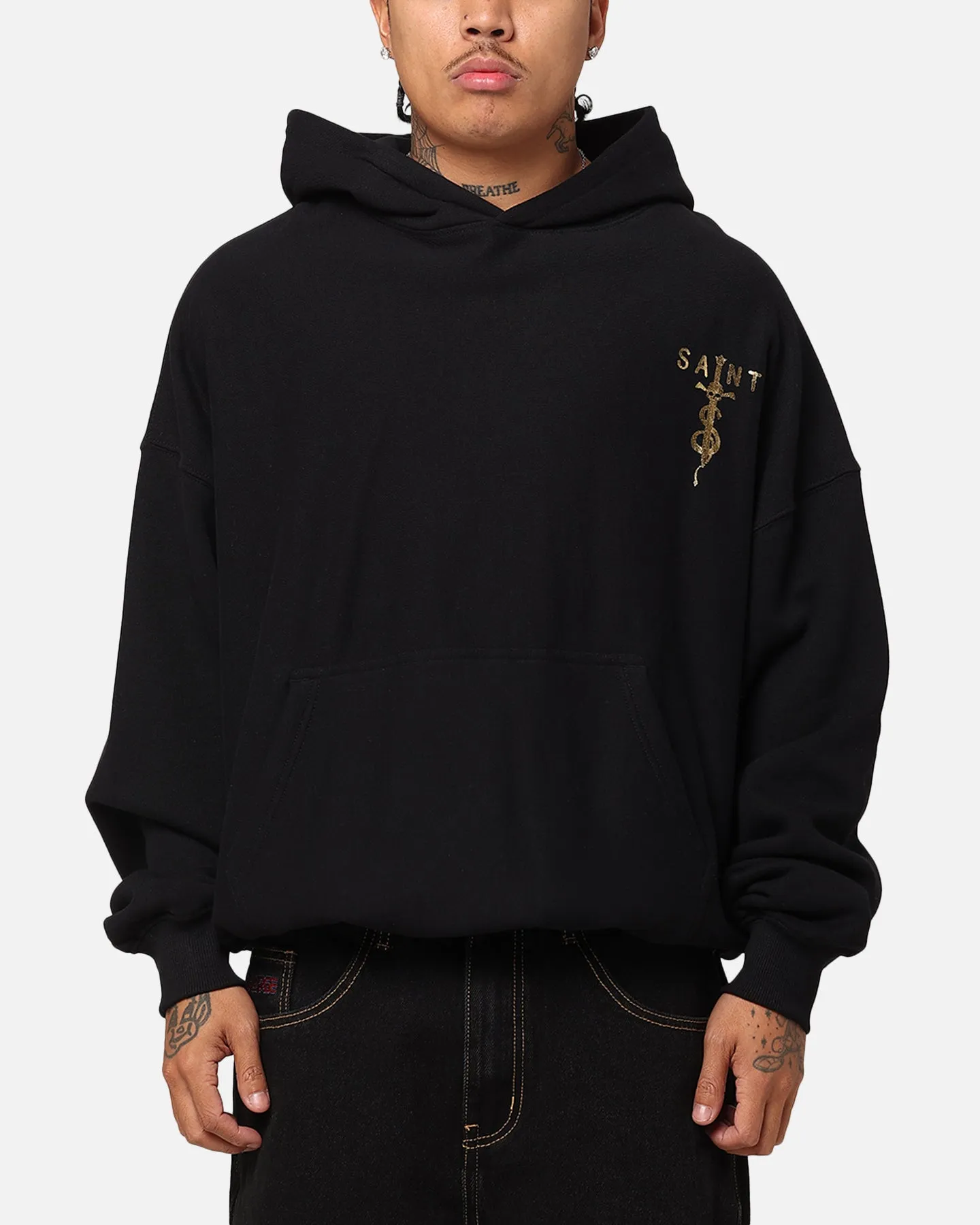 Saint Morta Premium Kapuzenpullover Schwarz/Gold