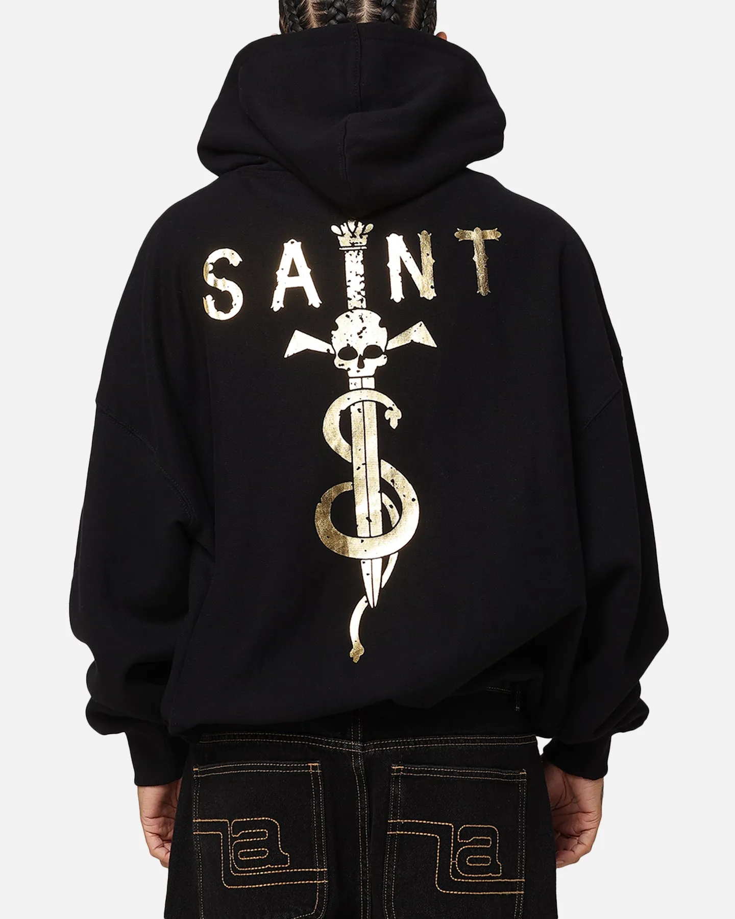 Saint Morta Premium Kapuzenpullover Schwarz/Gold