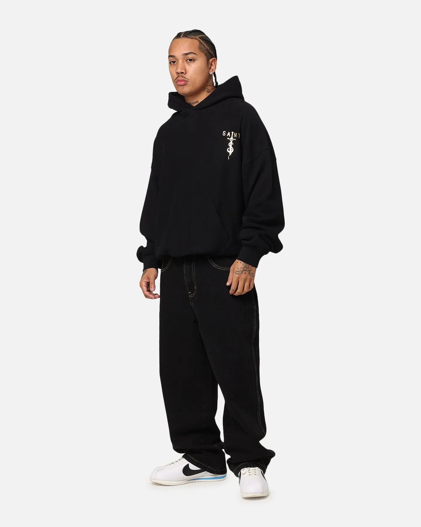 Saint Morta Premium Kapuzenpullover Schwarz/Gold