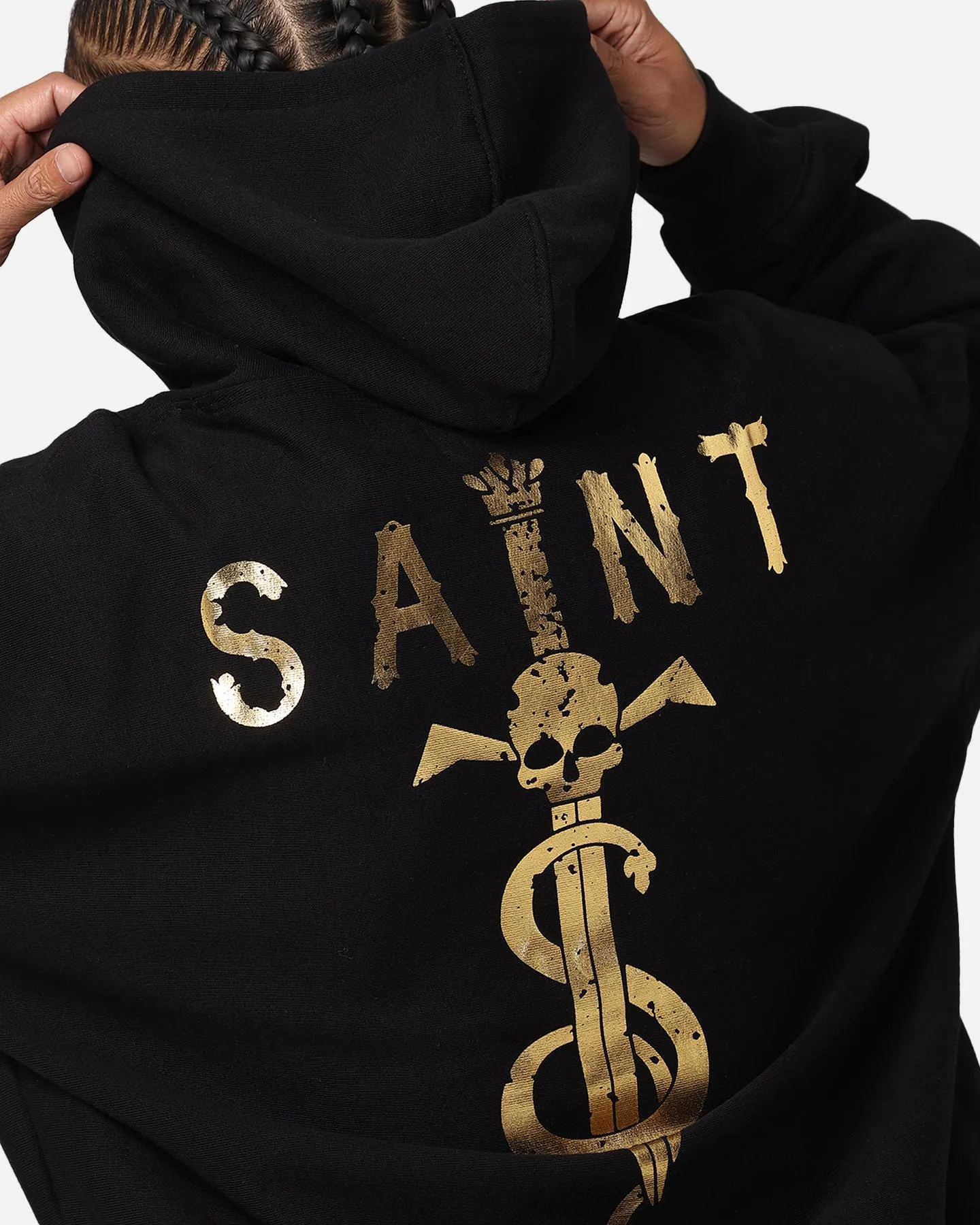 Saint Morta Premium Kapuzenpullover Schwarz/Gold