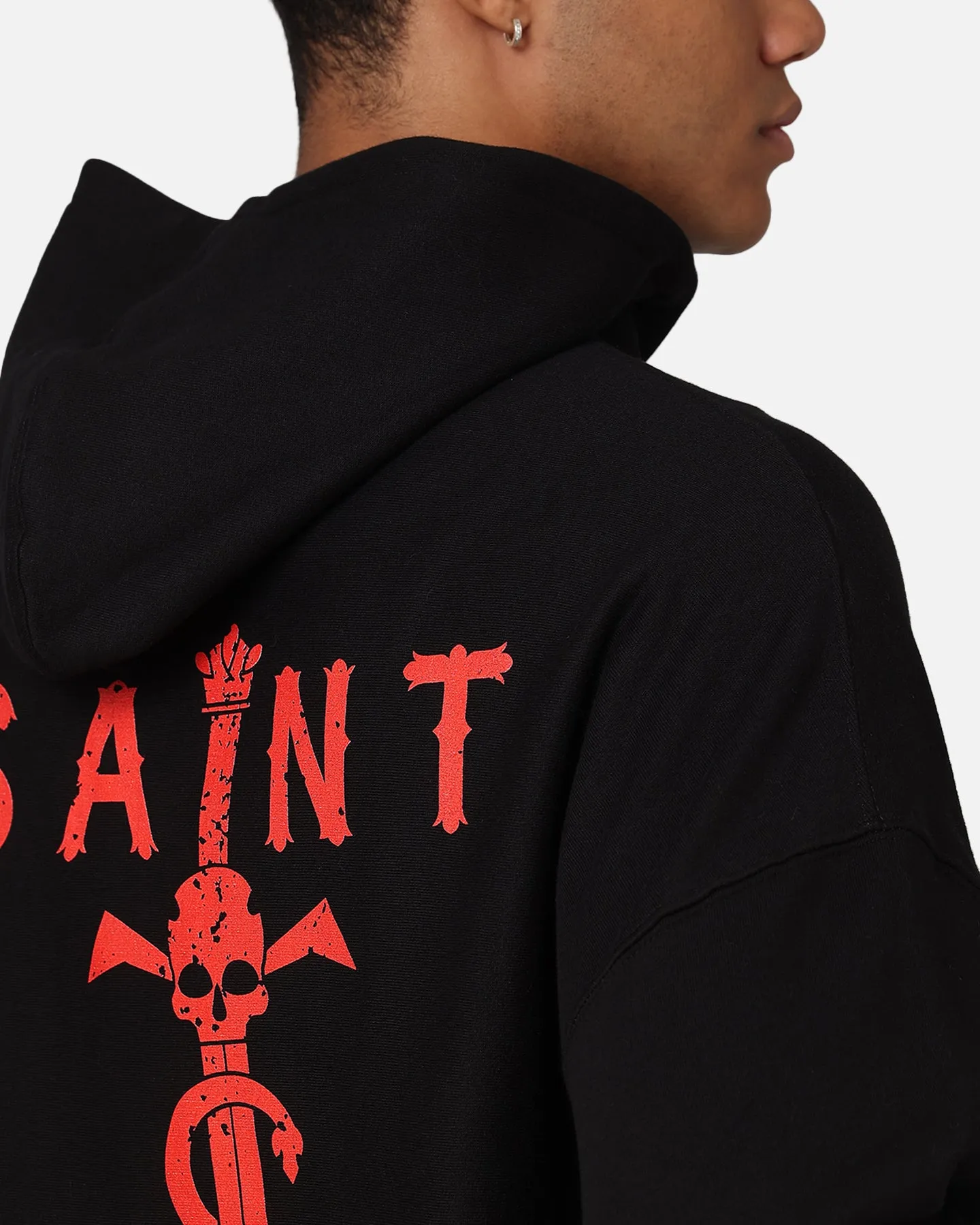 Saint Morta Premium Kapuzenpullover Schwarz/Rot