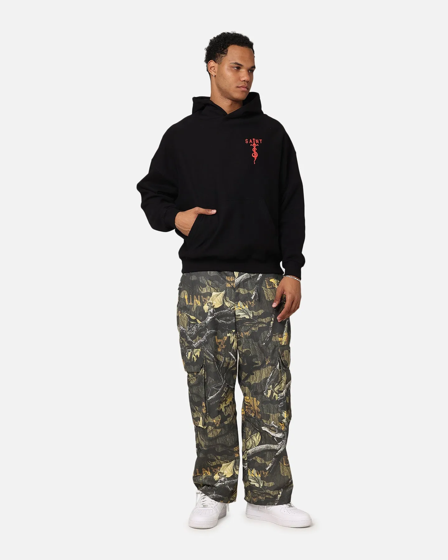 Saint Morta Premium Kapuzenpullover Schwarz/Rot