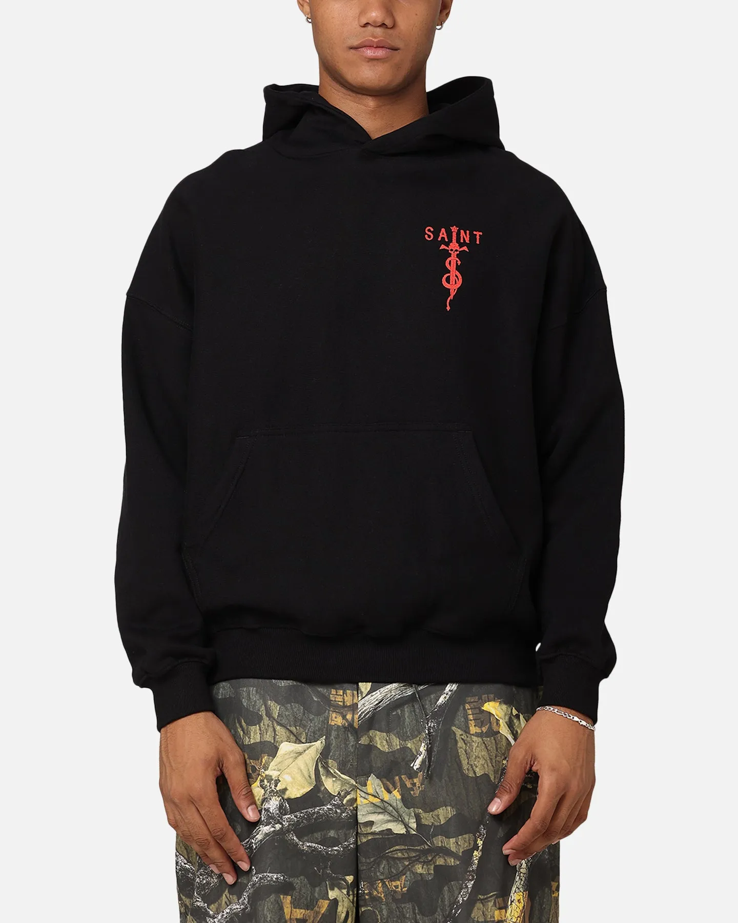Saint Morta Premium Kapuzenpullover Schwarz/Rot