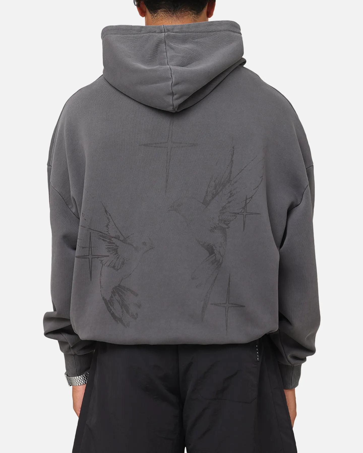 Saint Morta Destiny Rising Boxy Hoodie Gewaschen Schwarz