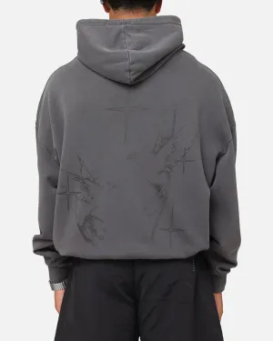 Saint Morta Destiny Rising Boxy Hoodie Gewaschen Schwarz