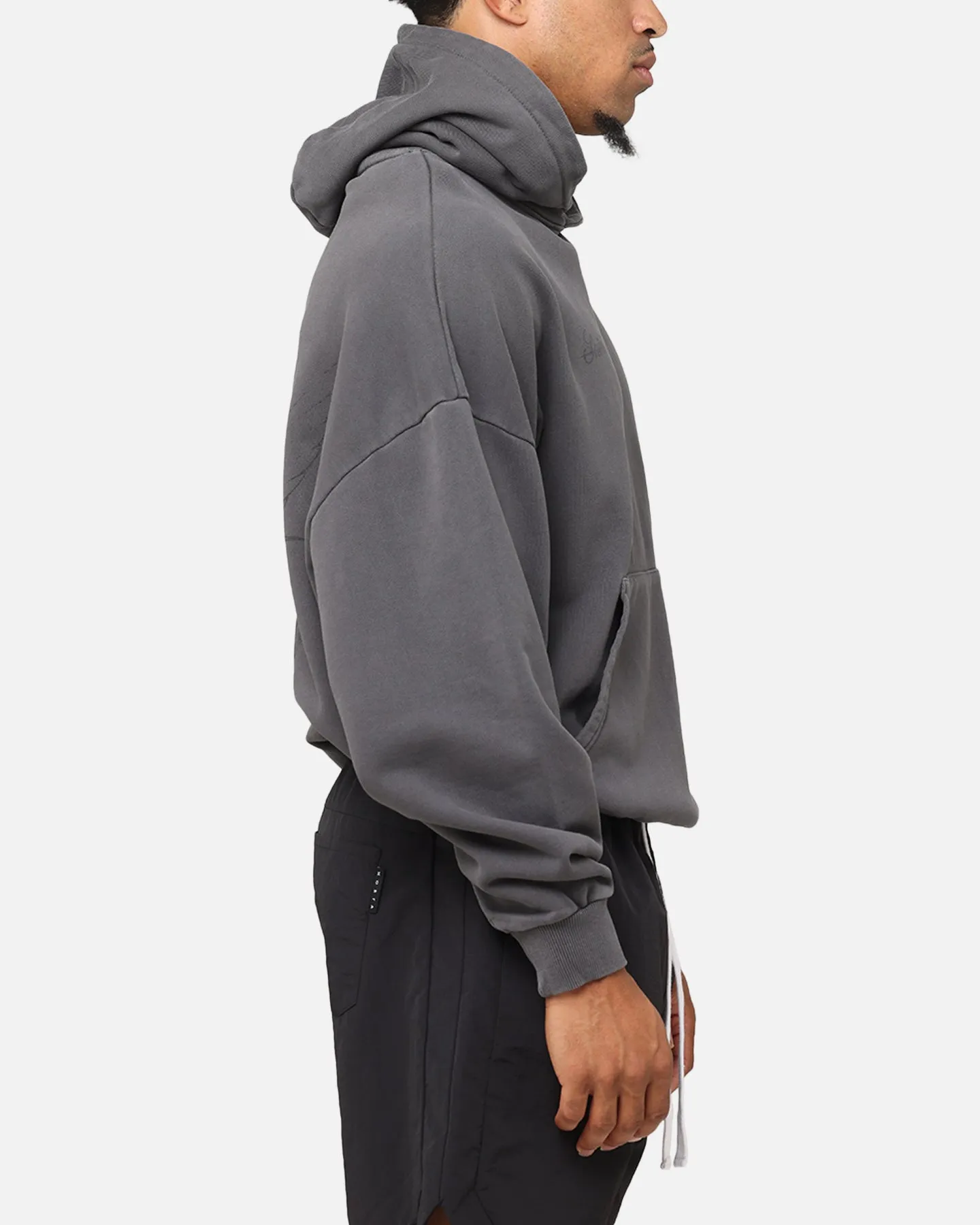 Saint Morta Destiny Rising Boxy Hoodie Gewaschen Schwarz