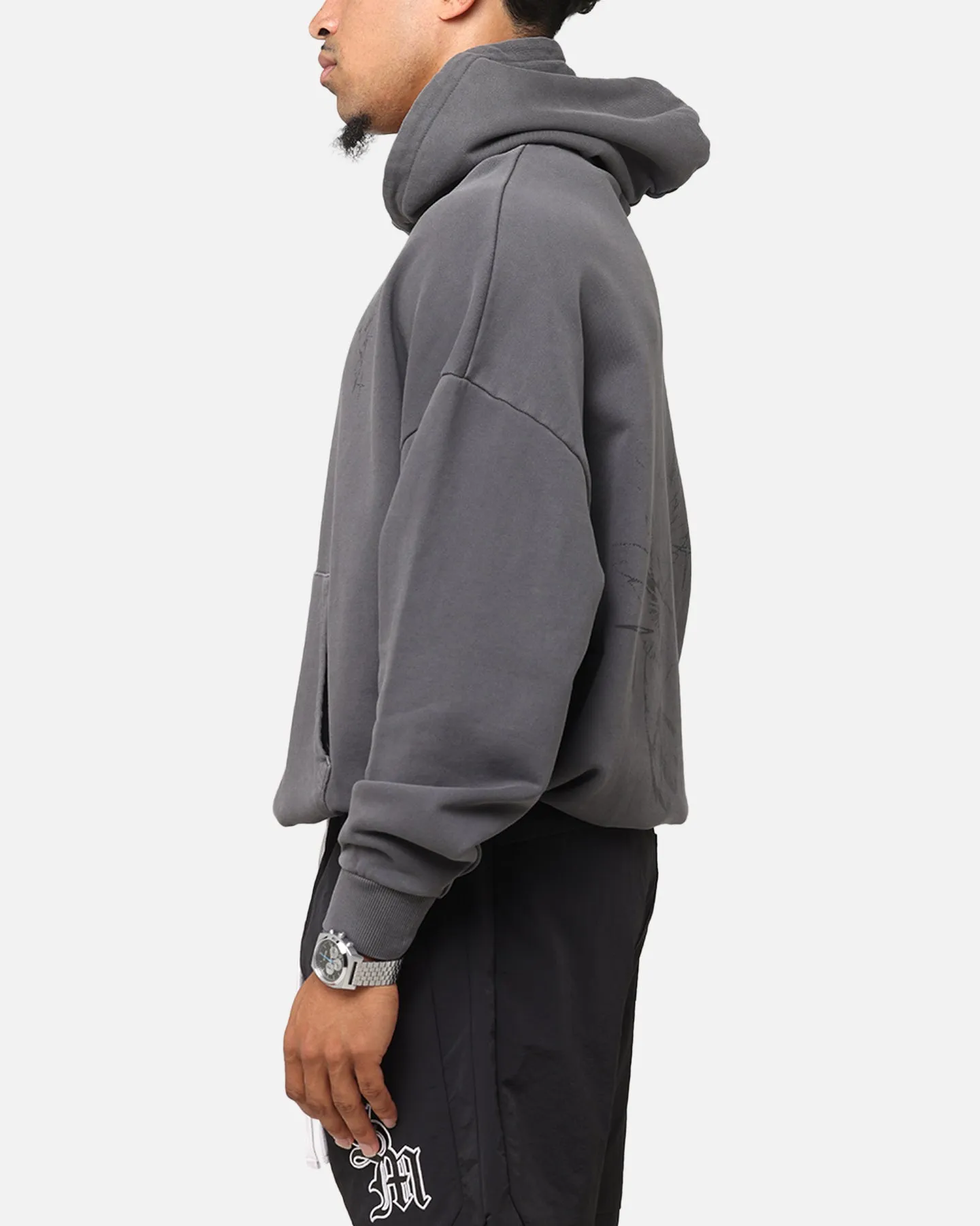 Saint Morta Destiny Rising Boxy Hoodie Gewaschen Schwarz