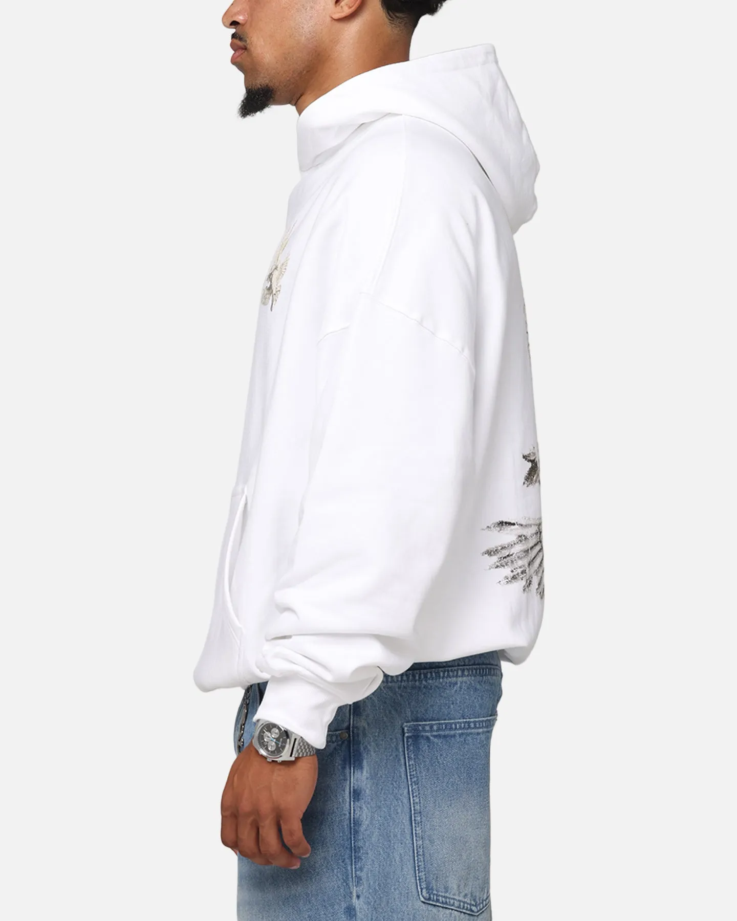 Saint Morta Tauben Vintage Hoodie Weiß