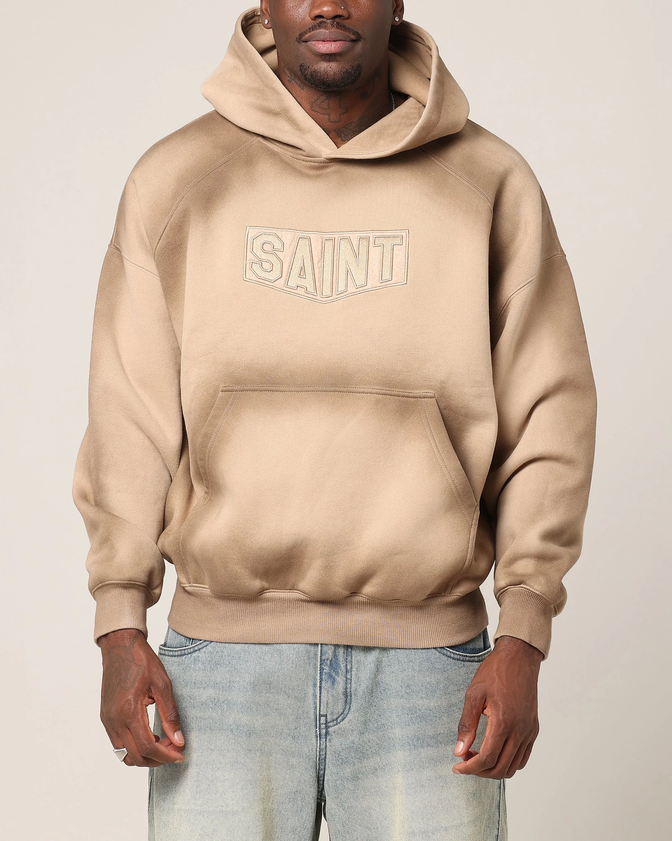 Saint Morta Verblasste Motor Kapuzenpullover Stein