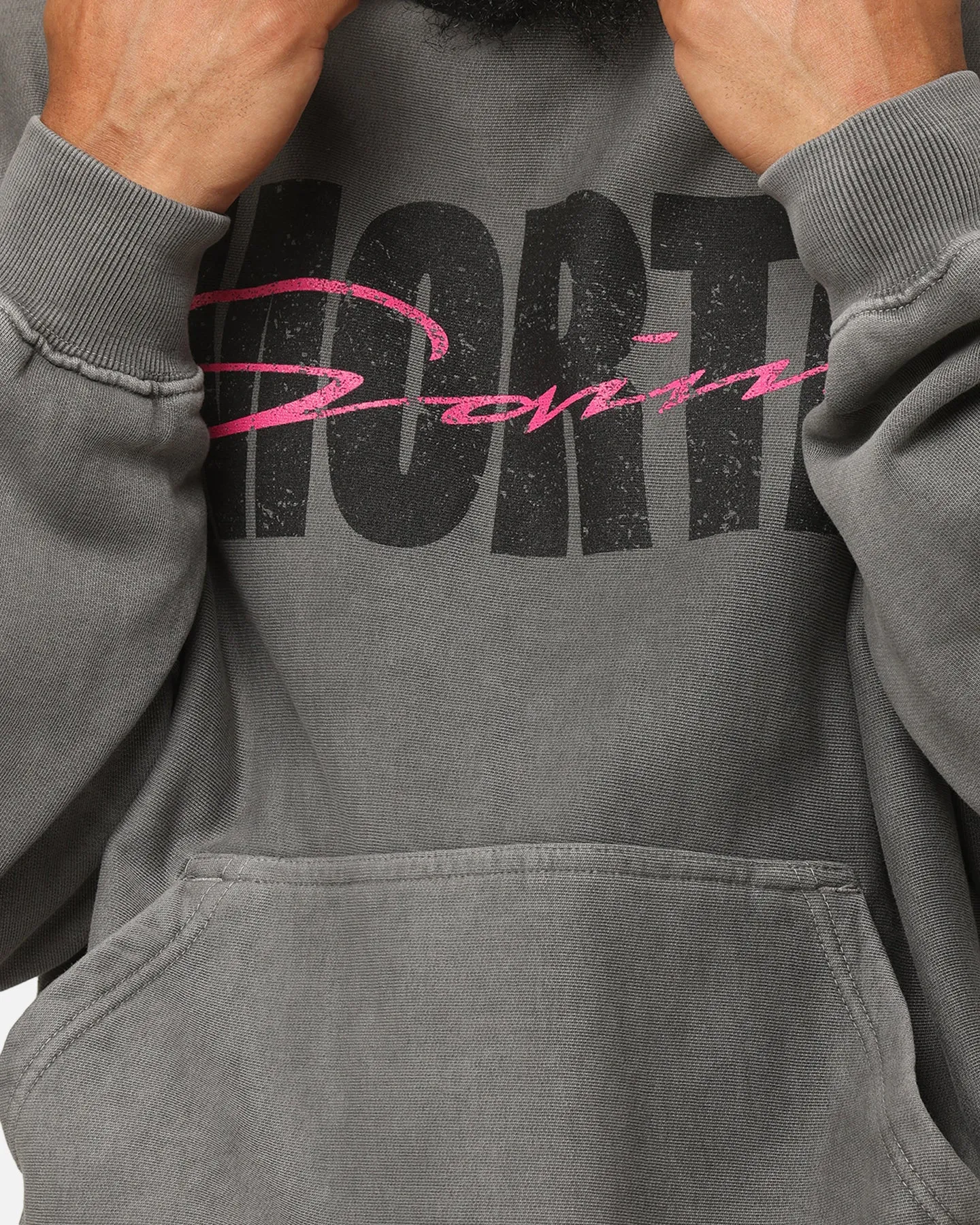 Saint Morta Flux Boxy Hoodie Gewaschener Kohlenton