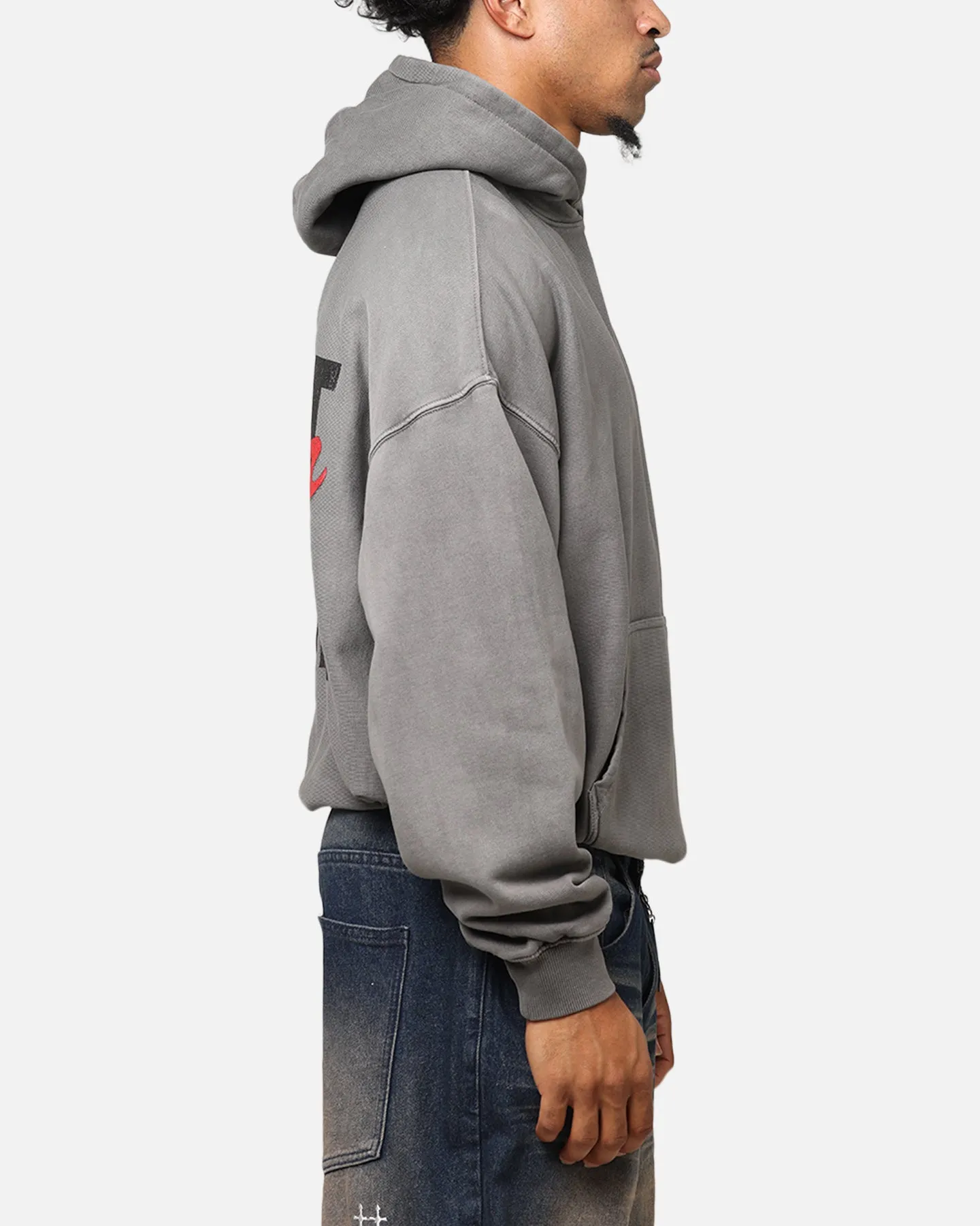 Saint Morta Forever Boxy Hoodie Gewaschener Kohlenton