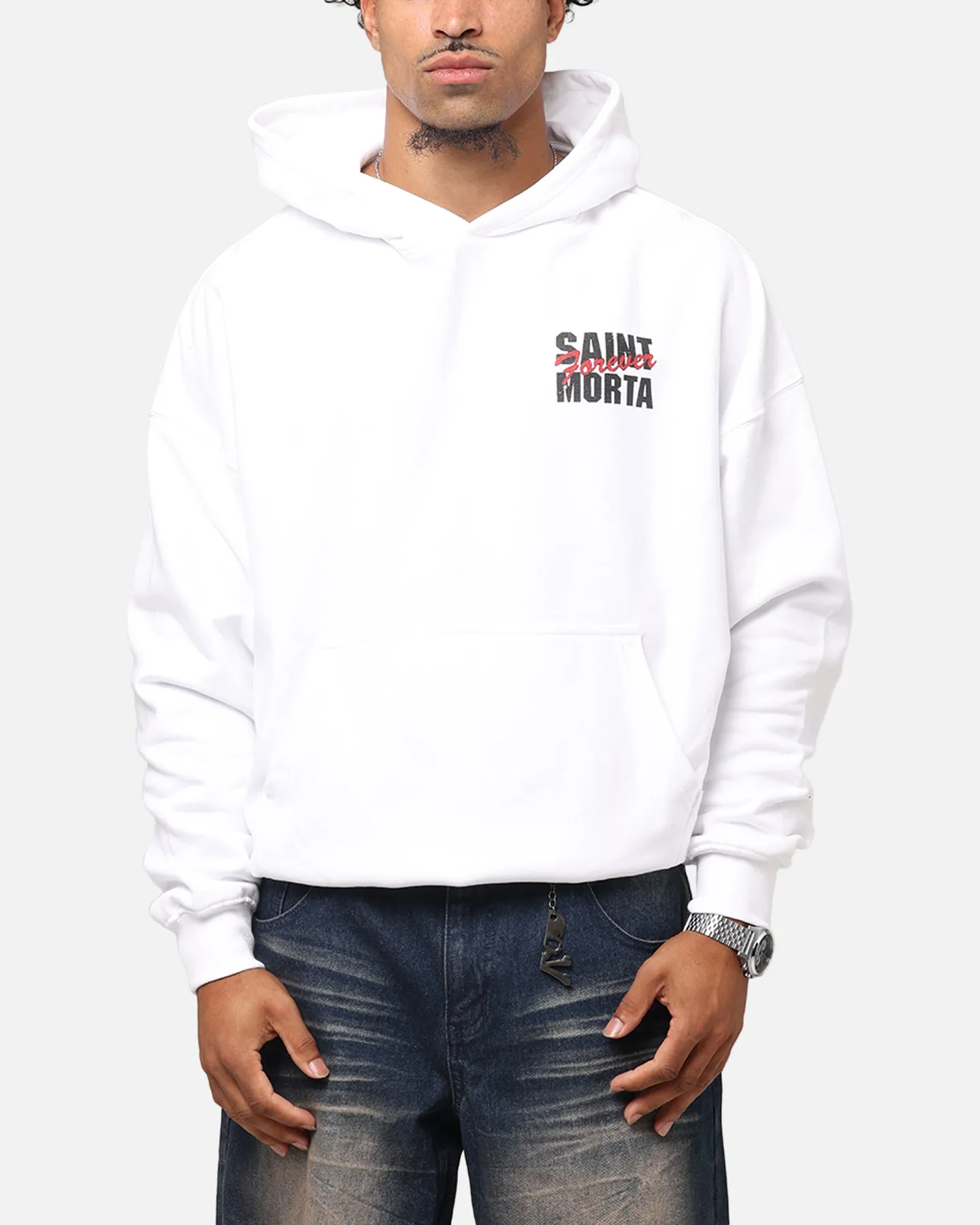 Saint Morta Forever Boxy Hoodie Weiß