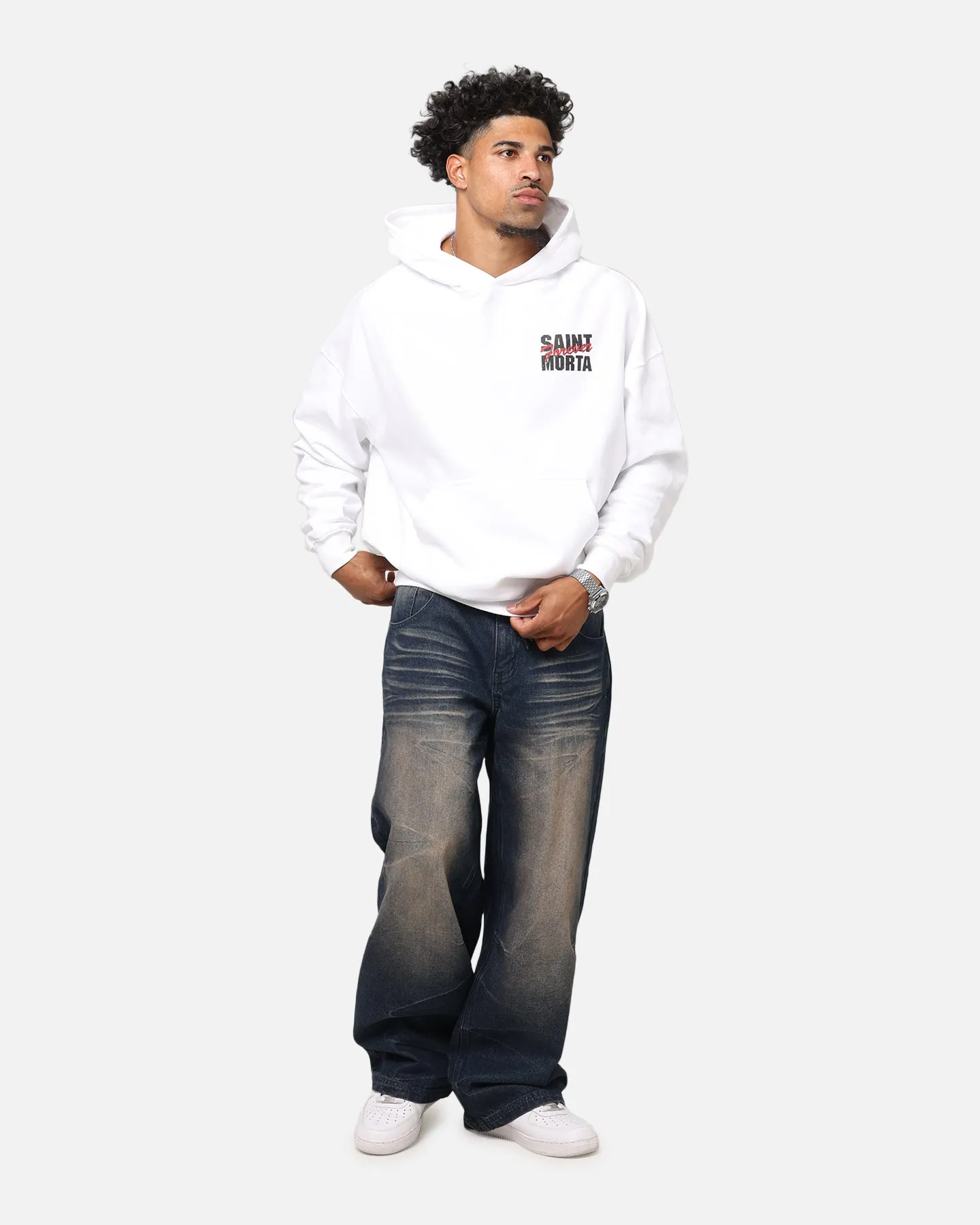 Saint Morta Forever Boxy Hoodie Weiß