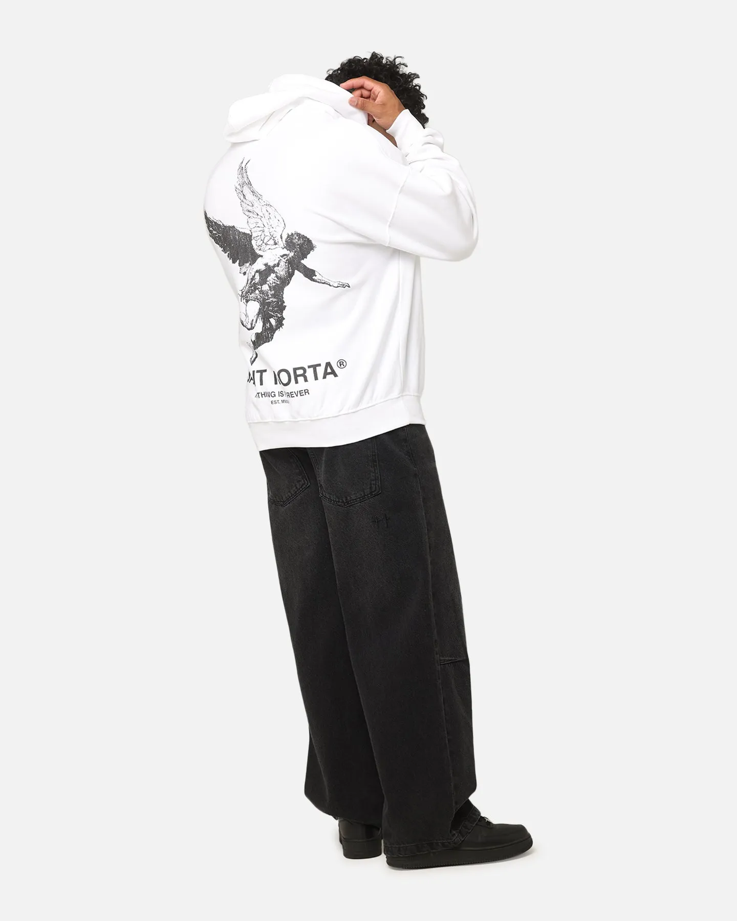 Saint Morta Nichts ist für immer Boxy Hoodie Weiß/Schwarz