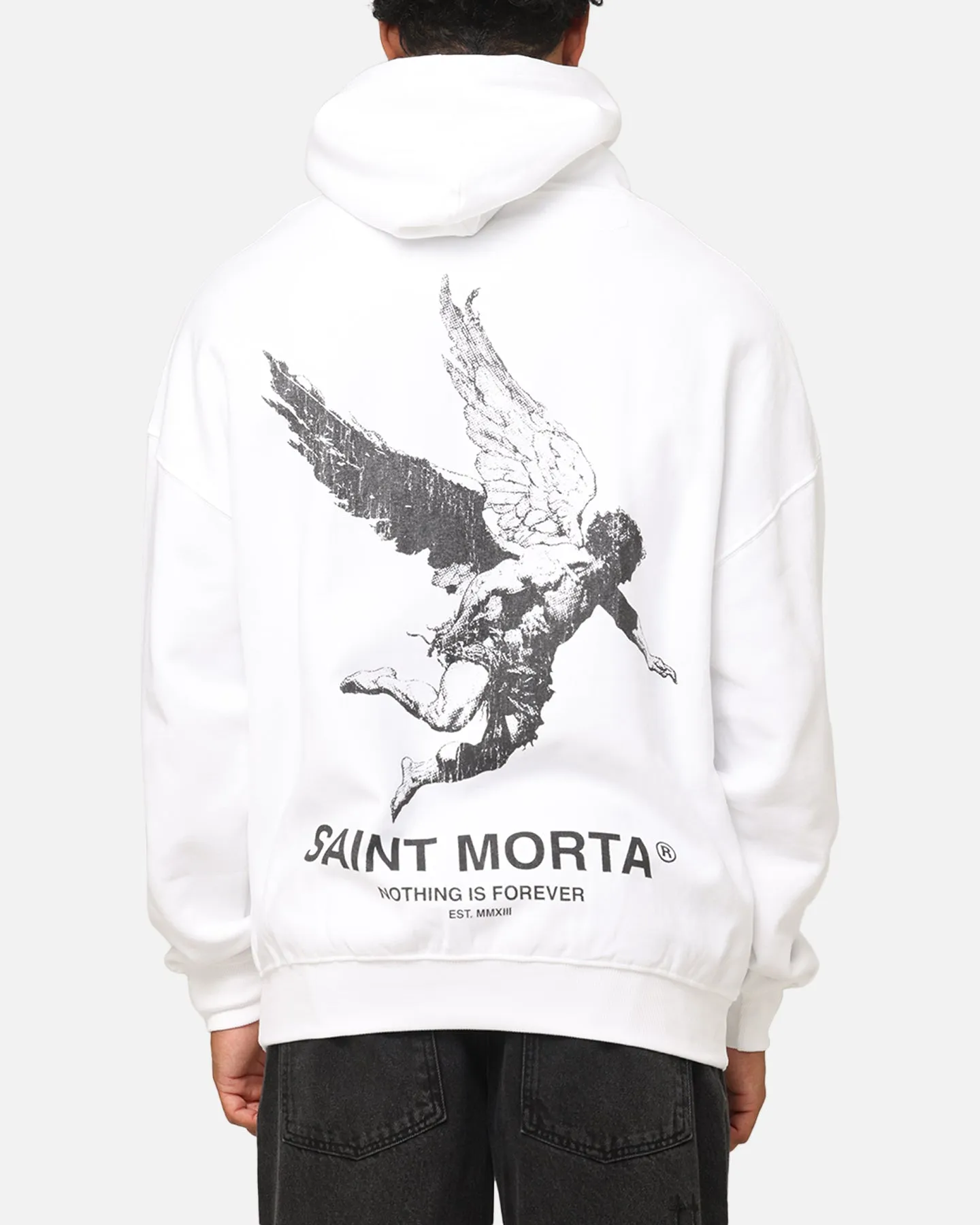Saint Morta Nichts ist für immer Boxy Hoodie Weiß/Schwarz
