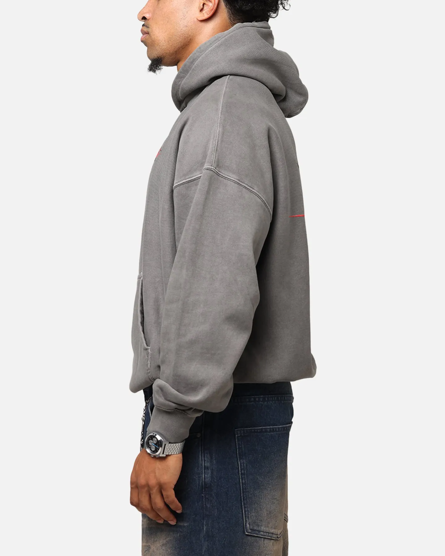 Saint Morta St Valentines Boxy Hoodie Gewaschener Kohlenton