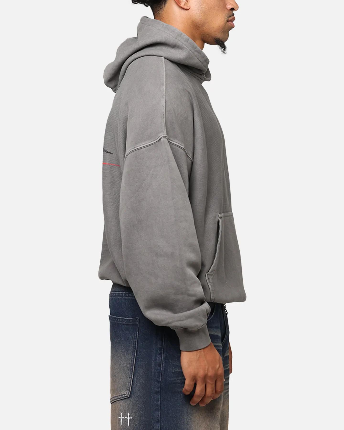 Saint Morta St Valentines Boxy Hoodie Gewaschener Kohlenton