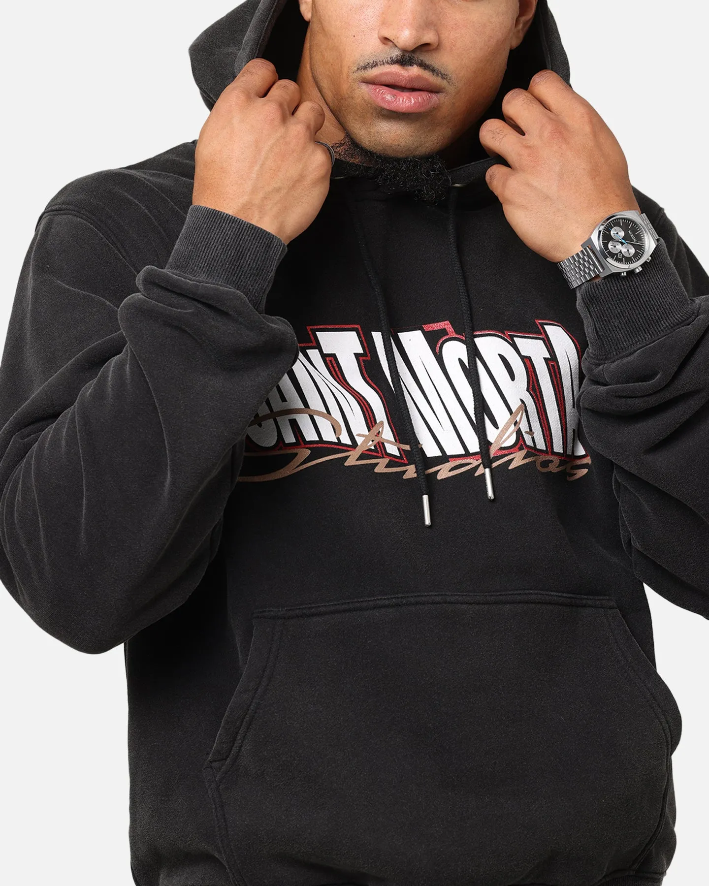 Saint Morta Studios Boxy Hoodie Vintage Schwarz