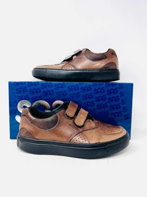 SAS Größe 9 Braune Samtleder Schuhe Sneakers WIE BESEHEN