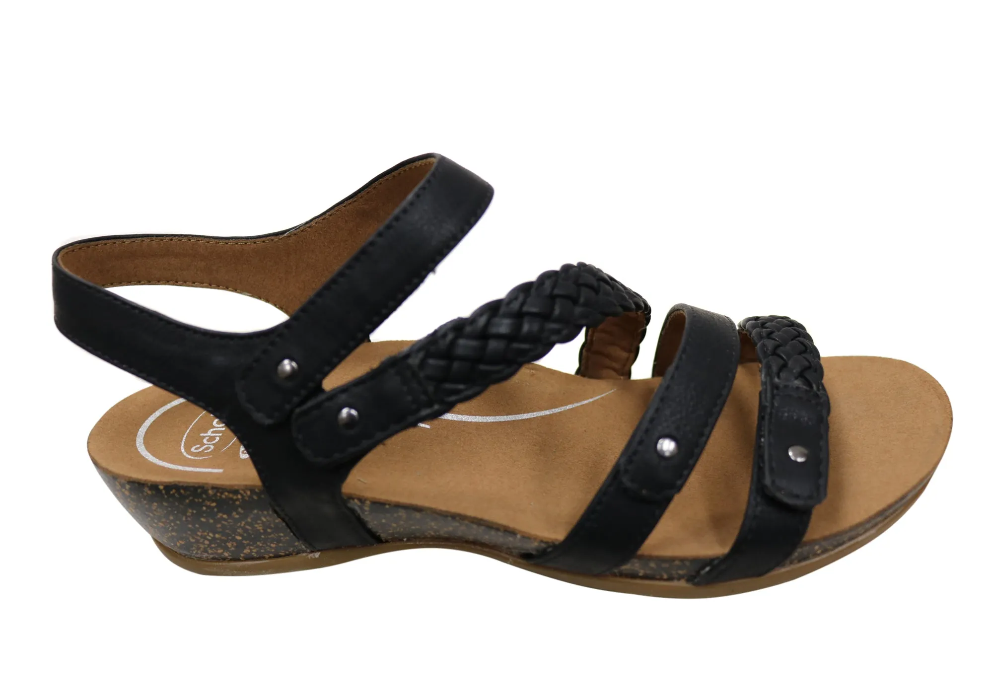 Scholl Orthaheel Josie Damen Bequeme Stützende Keil-Sandalen Scholl Orthaheel Schuhe