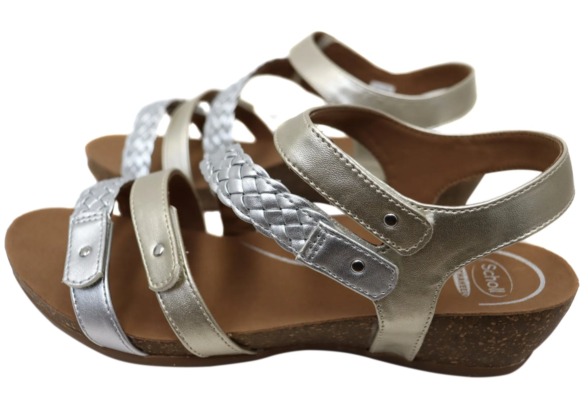 Scholl Orthaheel Josie Damen Bequeme Stützende Keil-Sandalen Scholl Orthaheel Schuhe