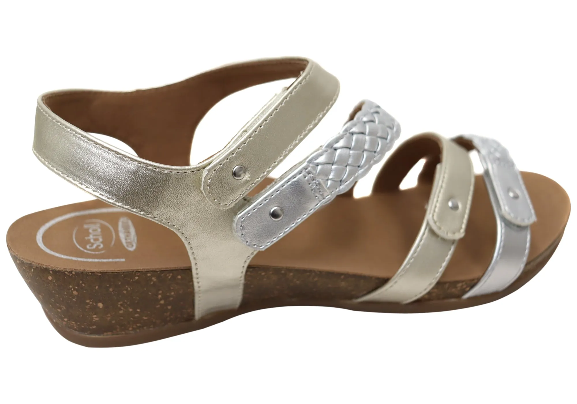 Scholl Orthaheel Josie Damen Bequeme Stützende Keil-Sandalen Scholl Orthaheel Schuhe
