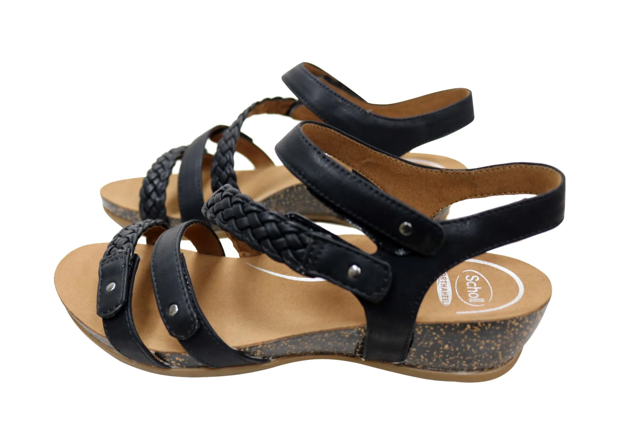 Scholl Orthaheel Josie Damen Bequeme Stützende Keil-Sandalen Scholl Orthaheel Schuhe