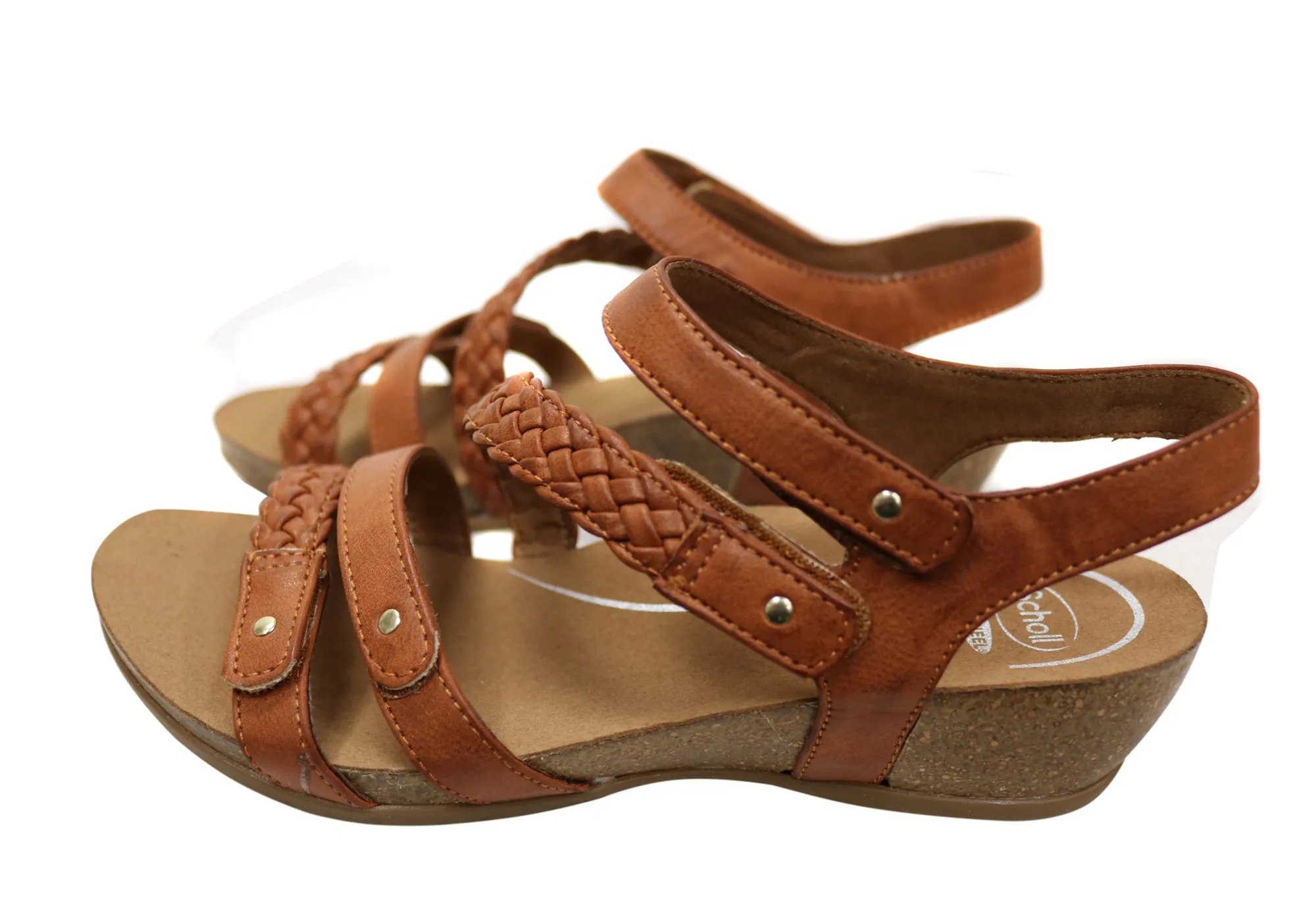 Scholl Orthaheel Josie Damen Bequeme Stützende Keil-Sandalen Scholl Orthaheel Schuhe