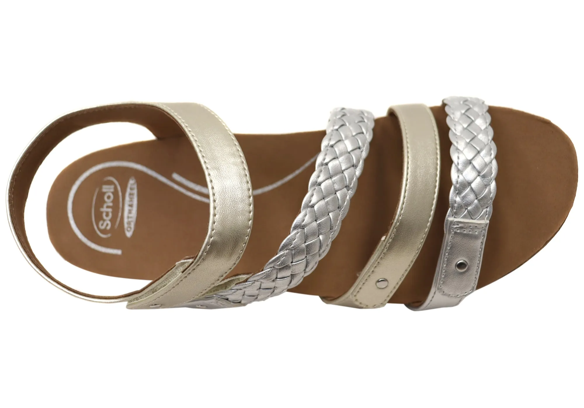 Scholl Orthaheel Josie Damen Bequeme Stützende Keil-Sandalen Scholl Orthaheel Schuhe