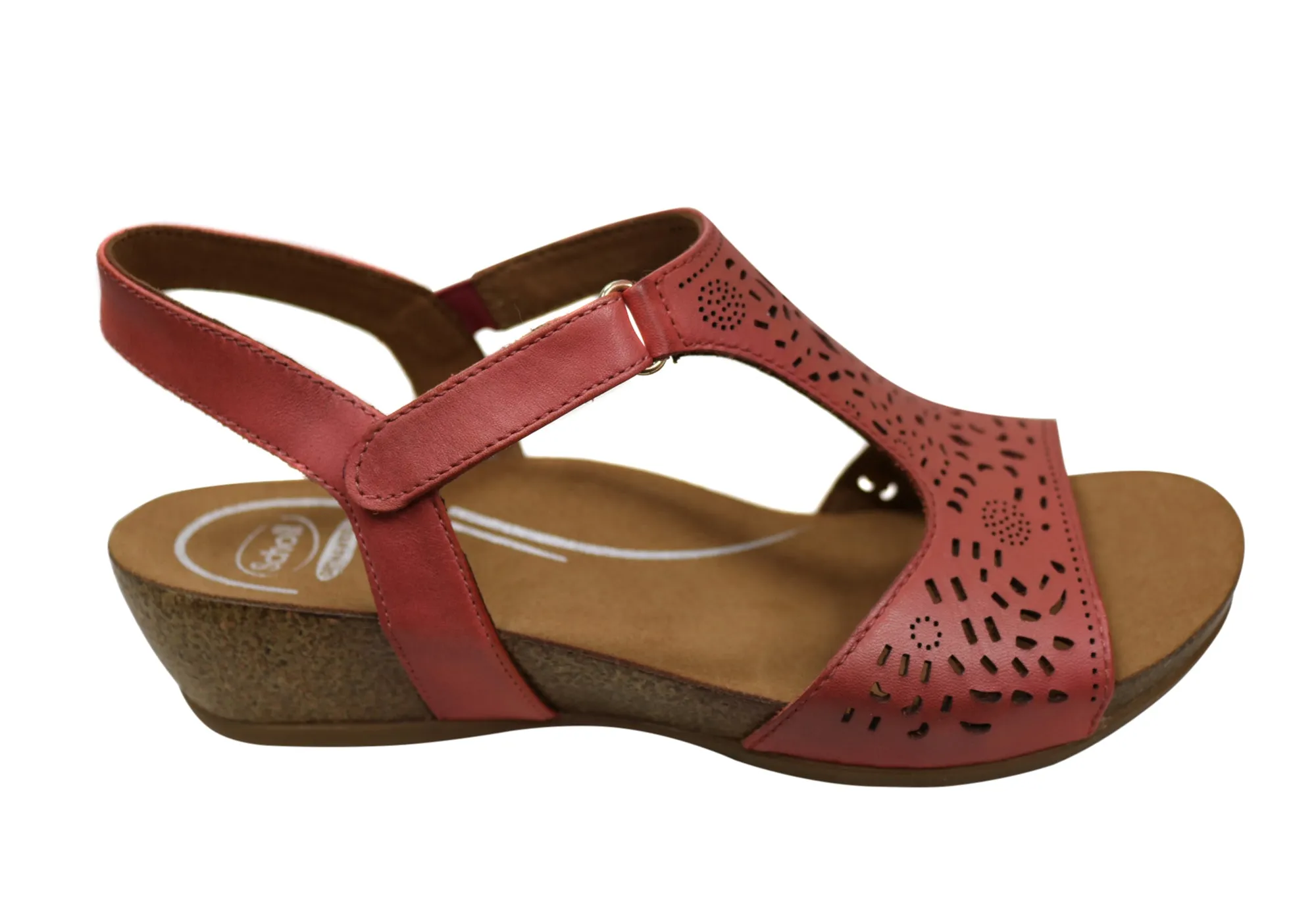 Scholl Orthaheel Julie Damen Komfort-Support Keilabsatz Leder Sandalen Scholl Orthaheel Schuhe