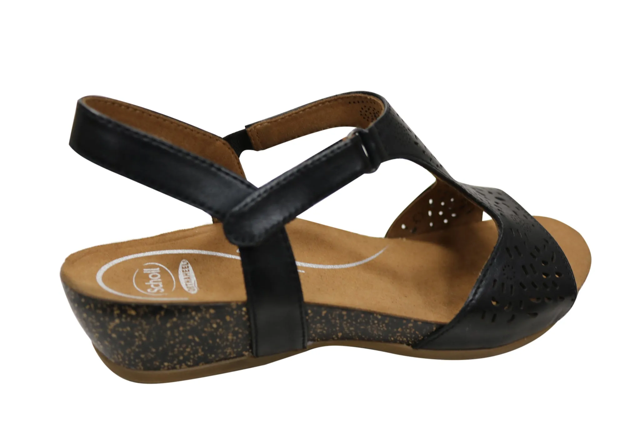 Scholl Orthaheel Julie Damen Komfort-Support Keilabsatz Leder Sandalen Scholl Orthaheel Schuhe