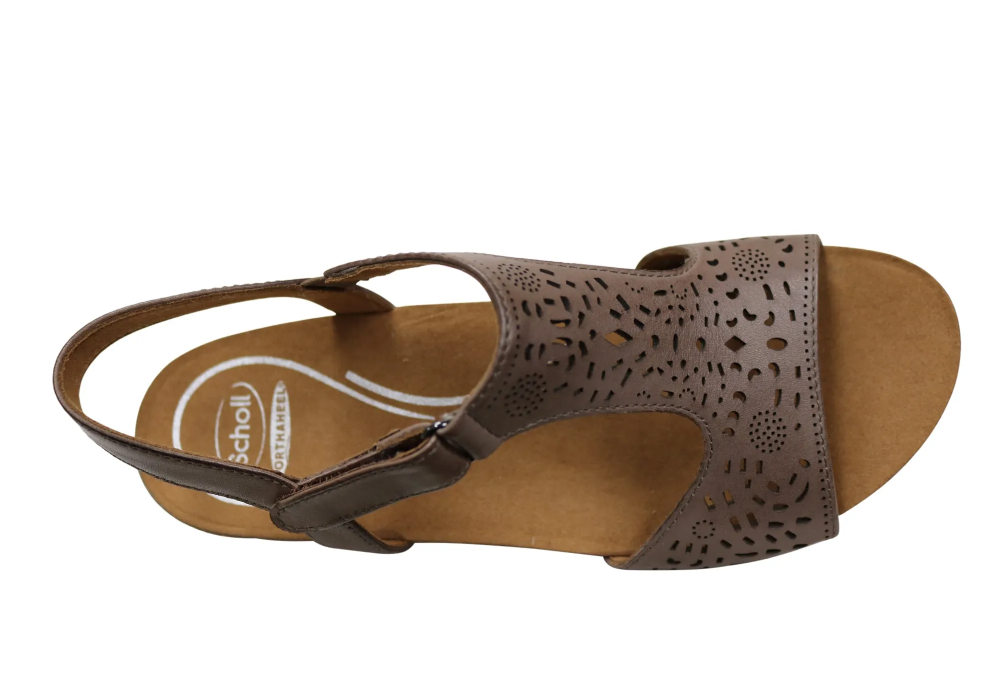 Scholl Orthaheel Julie Damen Komfort-Support Keilabsatz Leder Sandalen Scholl Orthaheel Schuhe