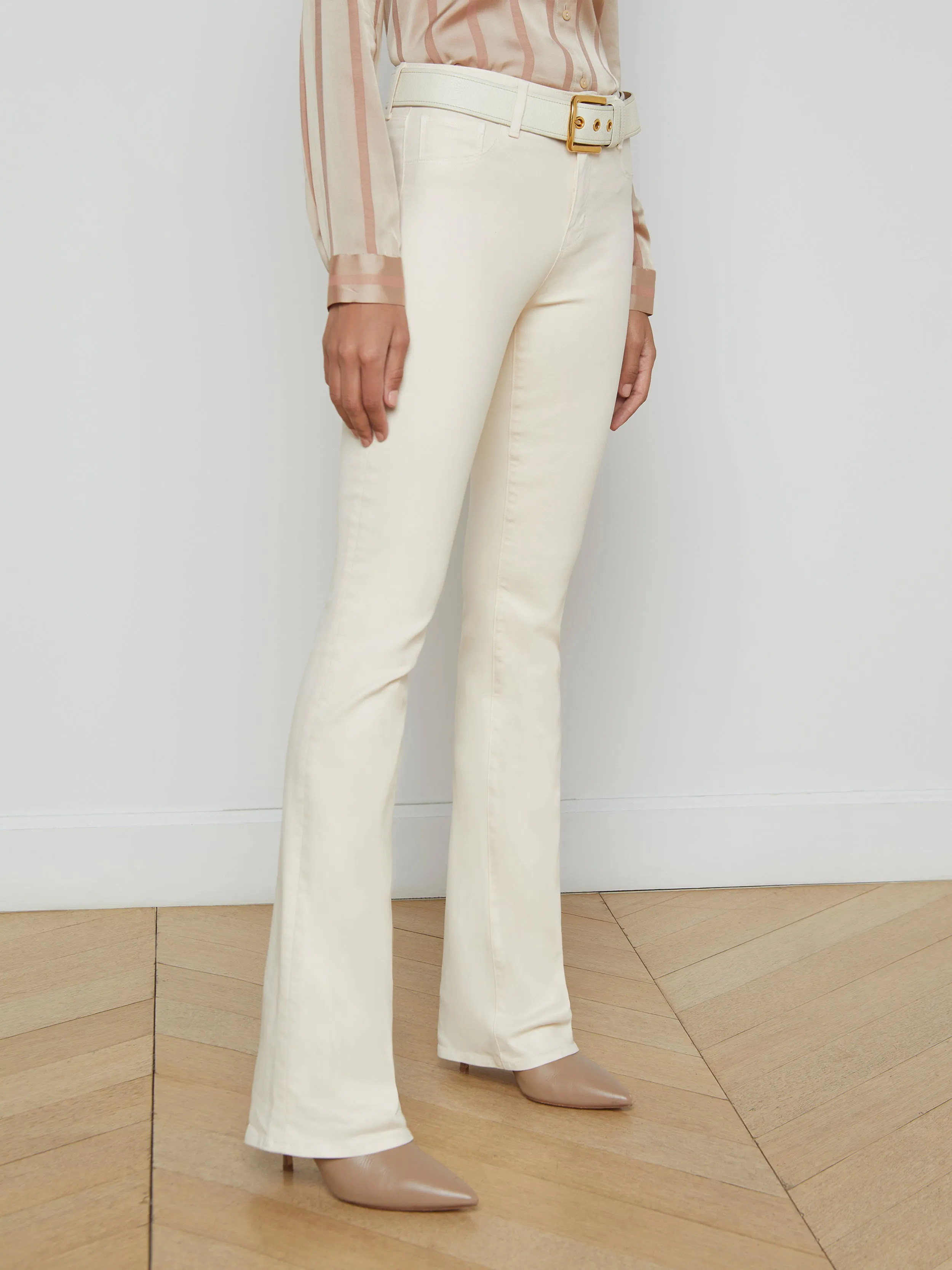 Selma Bootcut-Jeans mit Beschichtung