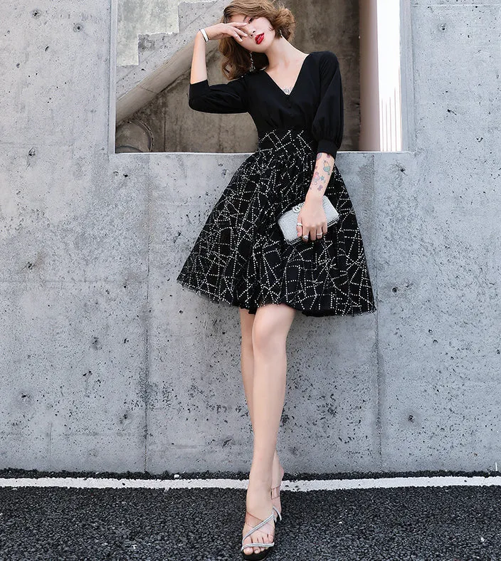 Sexy V-Ausschnitt Kurzarm-Minikleid Damen